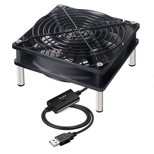 USB Computer Cooling Fan 5V USB Power with Speed Controller USB Router Fan for Router TV Box Mini PC Cabinet 120mm
