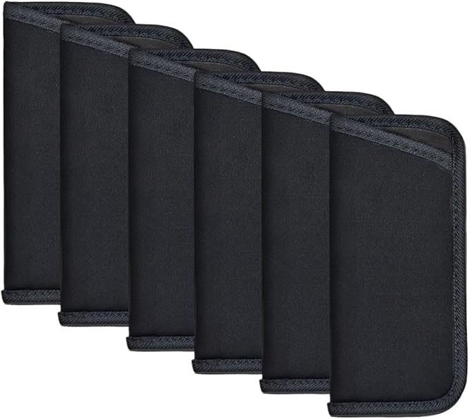 6 Pack Sunglasses Pouch Soft Slim Glasses Slip in Glasses Sleeve Black Eye glasses Pouch Bag