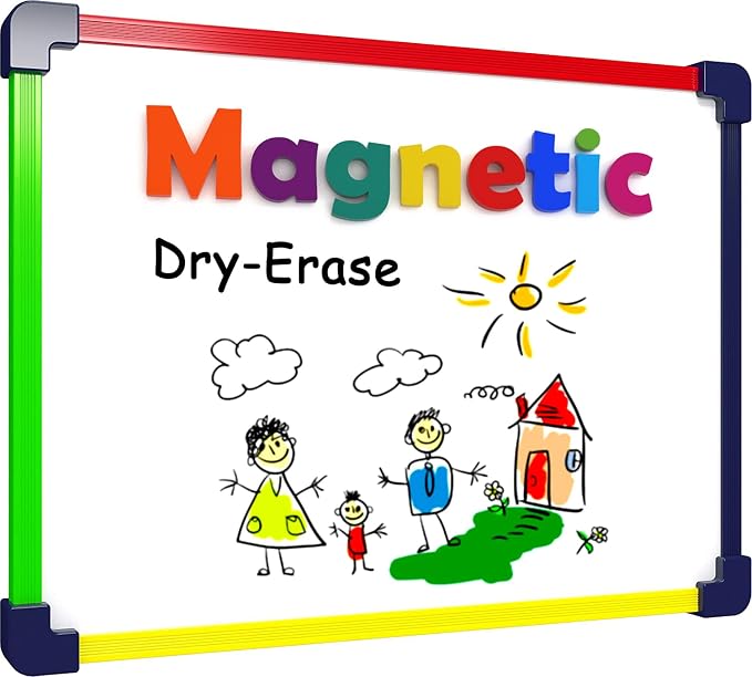 SCRIBBLEDO Colored Frame Magnetic Dry Erase White Board 9" X 12" WHITEBOARD for Kids Writing Learning & Drawing Art Educational Kids Toy