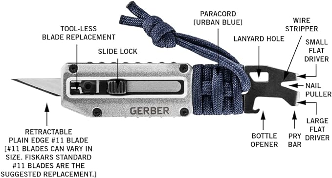 Gerber Prybrid X EDC Pocket Knife Multitool with Bottle Opener, Urban Blue