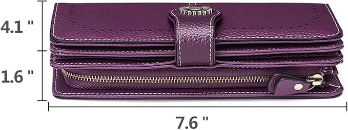SENDEFN Wallets for Women Leather Credit Card Holder with RFID Blocking Large Capacity Wristlet | with RFID Blocking
