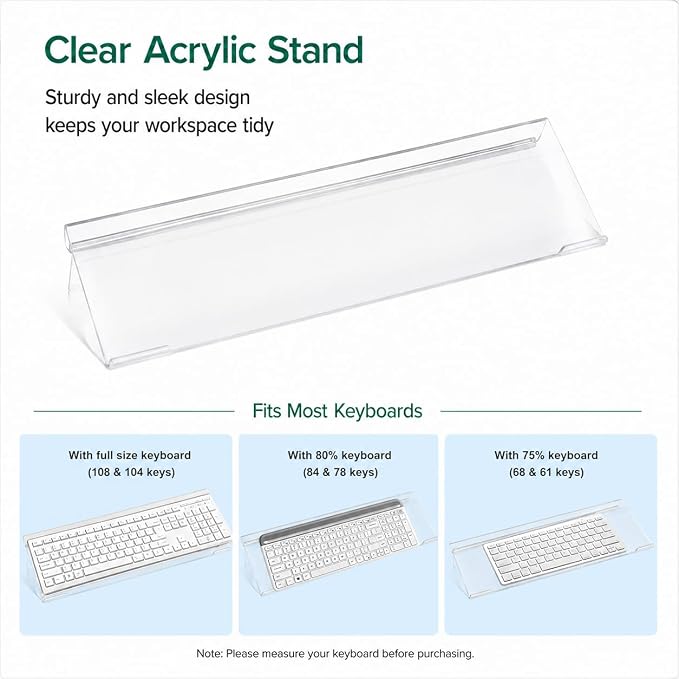 Cloud Gel Wrist Rest for Computer Keyboard and Mouse - Acrylic Keyboard Stand for Desk, Ergonomic Keyboard Riser with Wrist Rest Support for Mouse