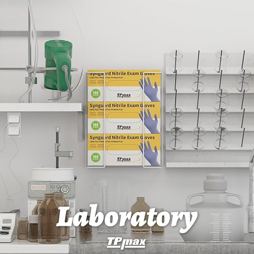 L Size Gloves Box Holder Glovesbox Wire Rack Dispenser for Gloves,Tissues Paper Towels Organizer - Mounting Accessories Included - Holds 3 boxes - Perfect for Lab, Food Service and Home