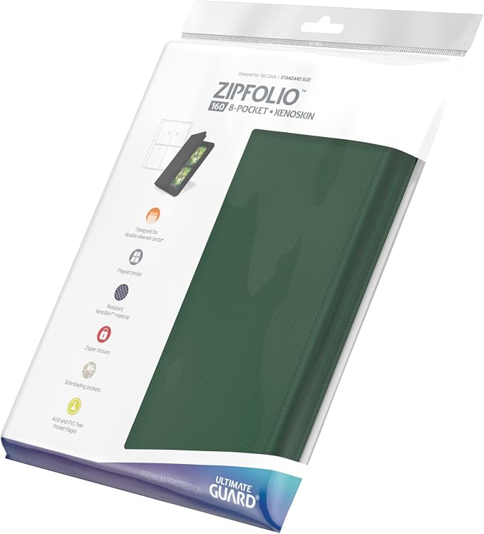Ultimate Guard Zipfolio 160 – 8 Pocket Xenoskin Green