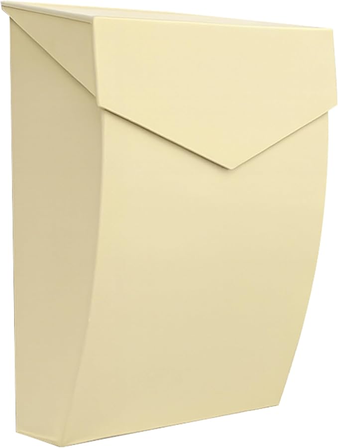 NACH Mailboxes for Outside Wall Mount, 4.8 x 10 x 13 inch Cream Wall Mounted Mailboxes for Outside, Waterpoof Mailbox for House - The Bradley Large Mail Box