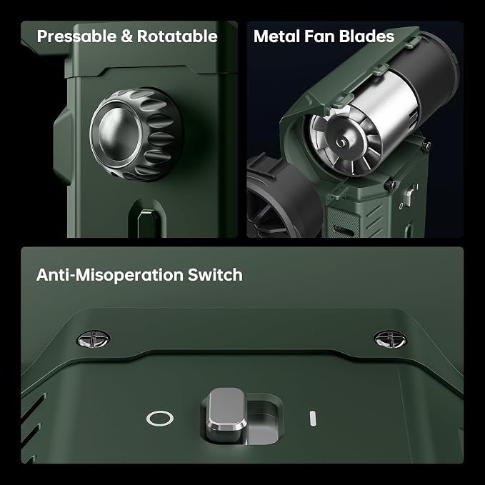 MUXNW Electric Air Duster & Vacuum 2-in-1, 130000RPM Cordless Rechargeable Compressed Air Duster with 100-Speed Display, 8000mAh Battery, USB-C Fast Charging for PC, Home, Car Interior (Green)