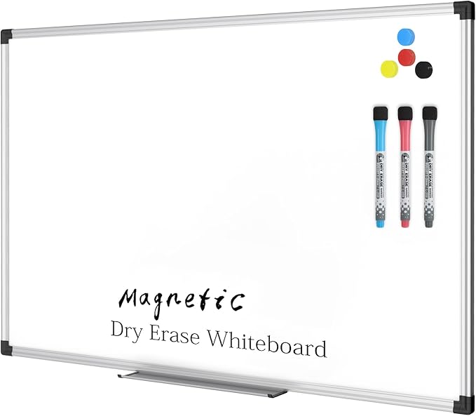 XBoard Magnetic Dry Erase Board/Whiteboard, 36 X 24 Inches Double Sided White Board, Silver Aluminium Frame