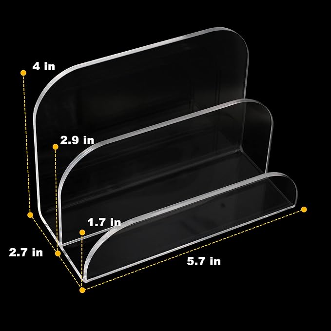 Acrylic Mail Organizer 2 Sections for Desk Clear | File Organizer，Desk Organizer File Sorter File Folder Holder Mail