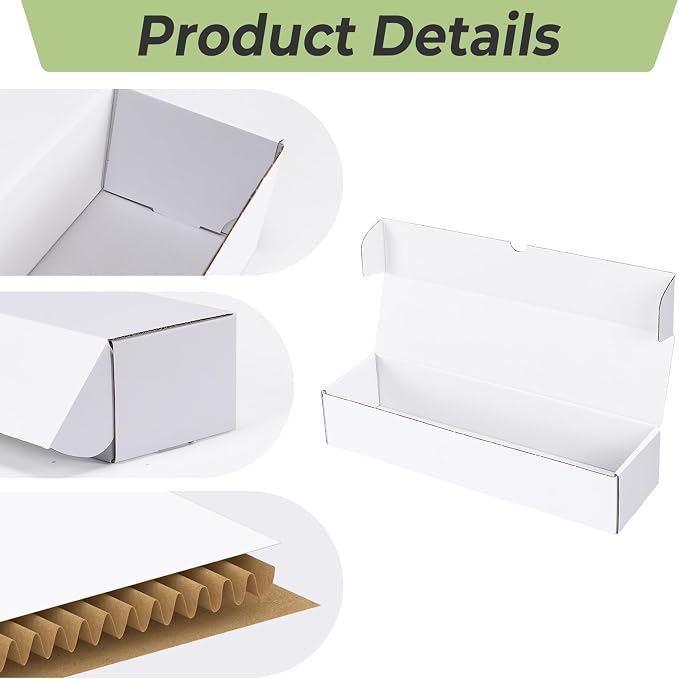 PHAREGE 15 Pack Trading Card Storage Boxes All White for 6000 PC 35pt Cards | 60 Dividers, Sport Card Storage, Card Shipping, Flat Bottom, Shape Well, Easy Fold, Easy Open, DIY Cardboard, Self-locking