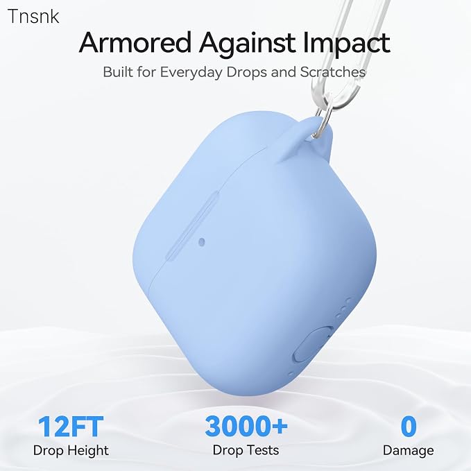 for AirPods 4 Case, TNSNK Silicone AirPod 4 Case Cover Compatible with Apple Airpods 4th Gen, Shockproof Protective Cases for Women Girly with Cleaner Kit and Keychain, Front LED Visible