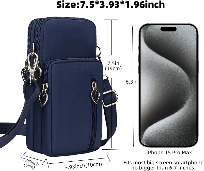 Small Crossbody Bag for Women - Mini Phone Purses with Crossbody Strap and Wallet - Nylon Arm Bag