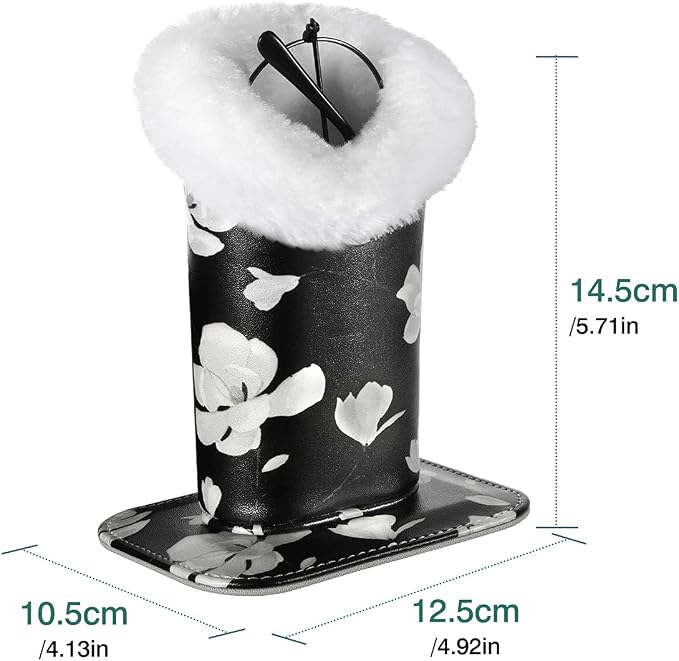 MoKo Eyeglasses Holder, Modern Velvet Plush Lined PU Leather Household Magnetic Holder Protective