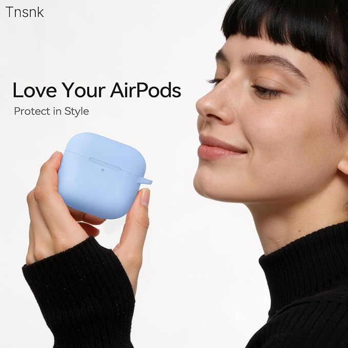 for AirPods 4 Case, TNSNK Silicone AirPod 4 Case Cover Compatible with Apple Airpods 4th Gen, Shockproof Protective Cases for Women Girly with Cleaner Kit and Keychain, Front LED Visible