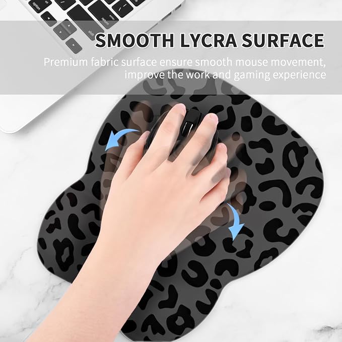 EooCoo Ergonomic Mouse Pad with Wrist Rest, Memory Foam Support Mousepad | Non-Slip Base for Computer, Cafe, Home & Office, 9.64 x 8.26 in Office Desk Accessories, Carpal Tunnel Relief