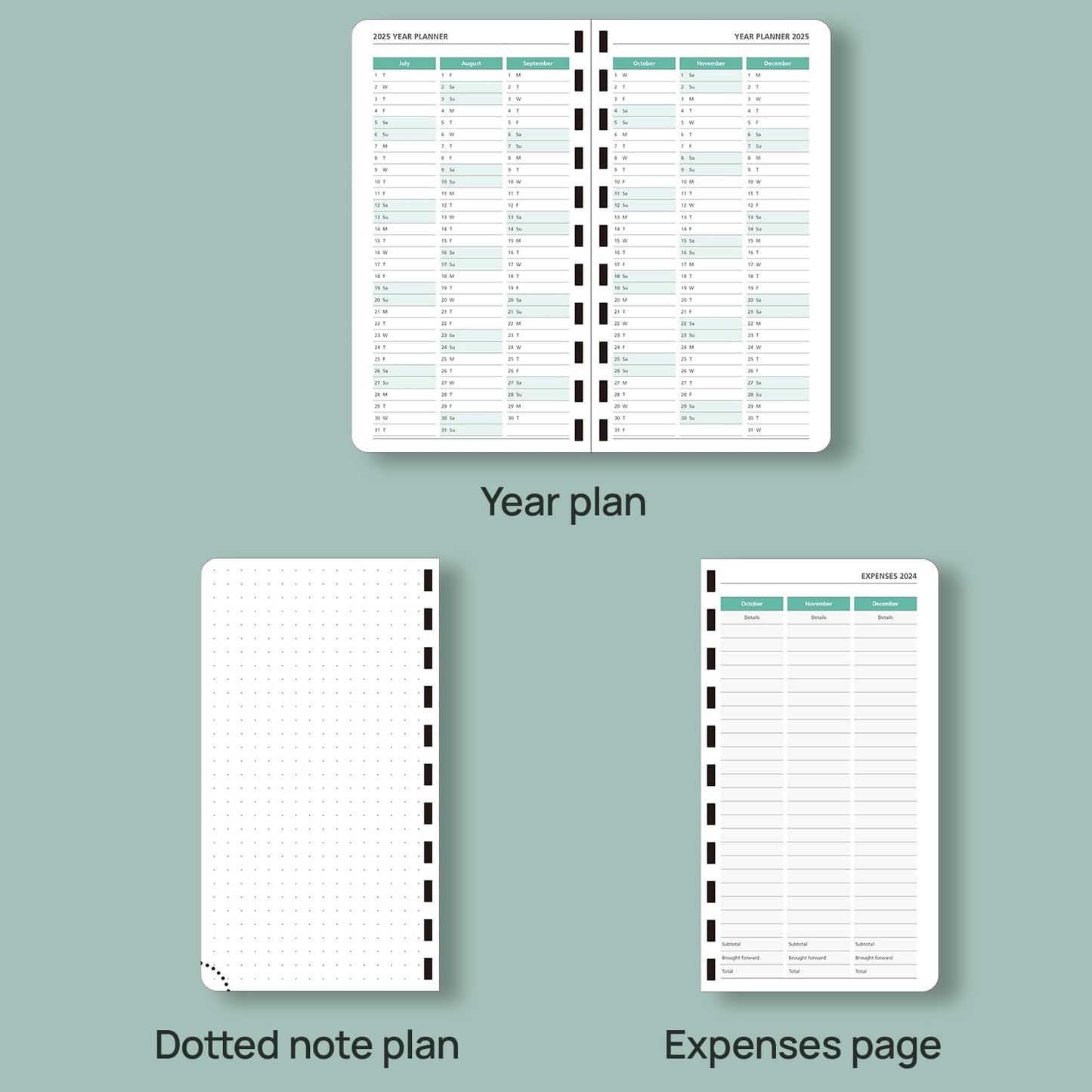 POPRUN Pocket Planner 2025-2026 (Slim Size 3.5'' x 6.5'') Academic Purse Calendar (July 2025 - June 2026) with Hourly Time Slots, 100GSM Thick Paper, Spiral Soft Cover - Pink