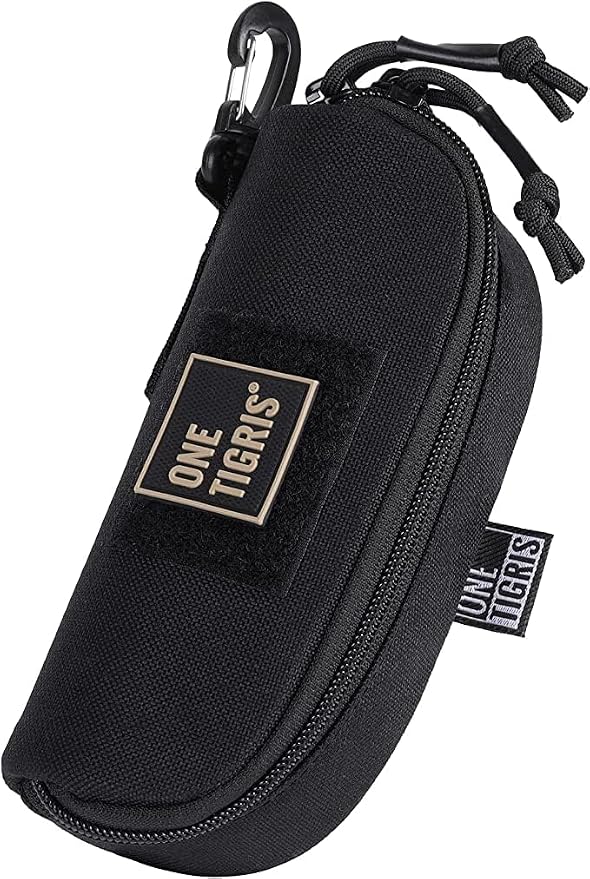 ONETIGRIS Tactical Hard Shell Eyeglasses Case Molle Zipper Sunglasses Pouch Shockproof Crush Resistant for Outdoor Activities