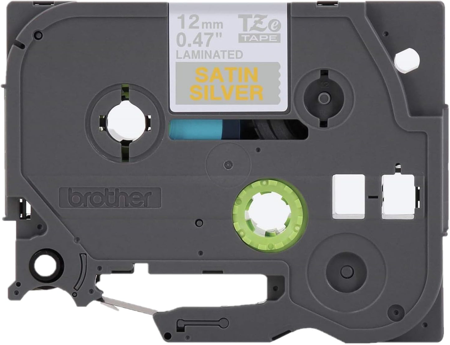 Brother Genuine P-touch TZE-MQG35 Tape, 1/2" (0.47") Wide Standard Laminated Tape, White on Lime Green, Laminated for Indoor or Outdoor Use, Water-Resistant, 0.47" x 16.4' (12mm x 5M), TZEMQG39