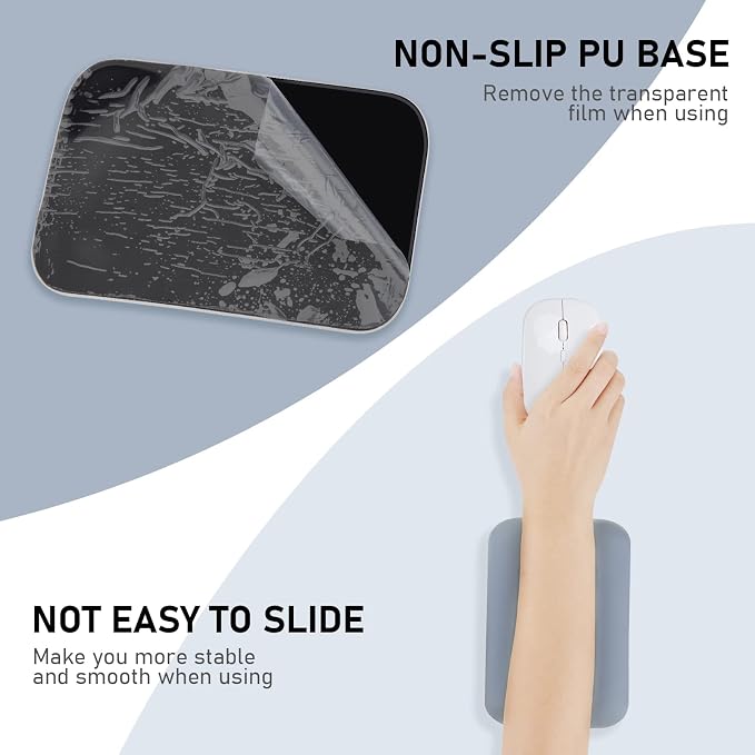Leolee Elbow Rest Pads for Desk, Blue Ergonomic Wrist Rest Arm Rest Pads | Memory Foam & Non-Slip Base, Armrest Cushion Support Pad Relieve Elbow and Wrist Pain for Computer, Office, 2 Packs