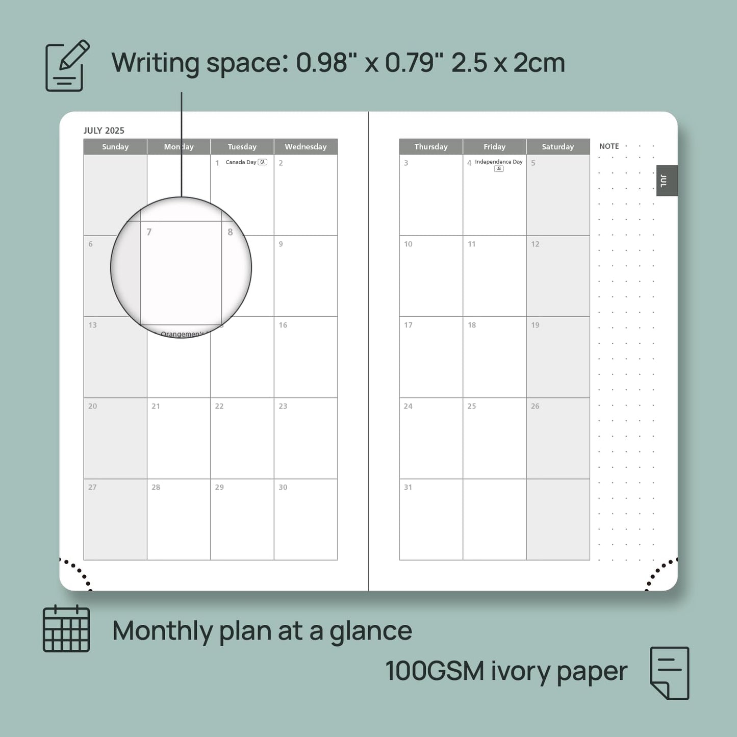 POPRUN Pocket Planner 2025-2026, (Purse Size 4''x 6.25'' Hard Cover) Academic Year Calendar Daily Weekly and Monthly (July 25-June 26) with Hourly Time Slots, 100 GSM Paper - Light Pink