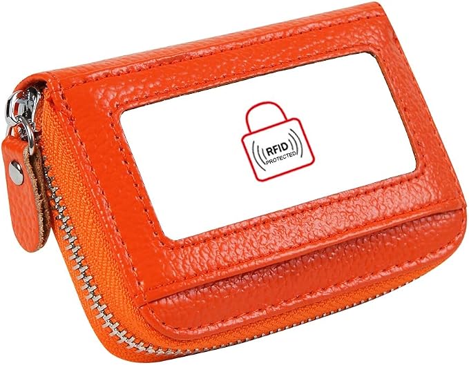 Women's RFID Blocking 12 Slots Credit Card Holder Leather Accordion Wallet