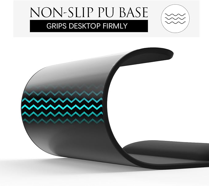 JIKIOU Ergonomic Mouse Pad with Gel Wrist Rest, 10 x 7.25 in, Black | 40% Larger Rectangular Design-No More Hitting Edges Mid-glide, Savior of Pain Relief, Smooth Lycra Surface, Non-Slip PU Base