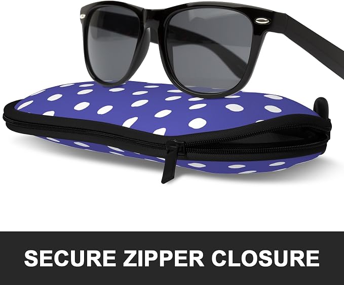 Sunglasses Soft Case, Ultra Light Portable Neoprene Zipper Glasses Case for Men Women