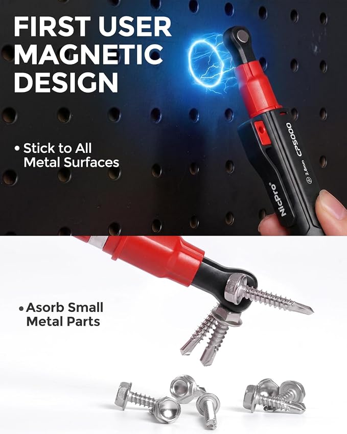 Nicpro 7-in-1 CP5000 Magnetic Carpenter Pencils with Sharpener and Holster | Construction Mechanical Pencil+10 Refill, Deep Hole Marker for Construction, Woodworking Pencil, Carpenter Tools for Marking