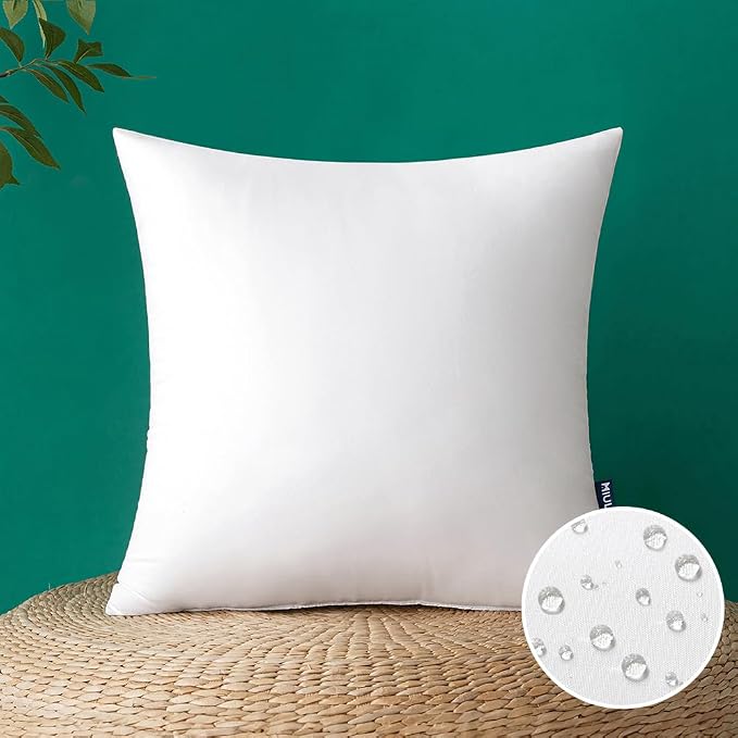 MIULEE 18x18 Inch Outdoor Pillow Insert Waterproof Decorative Throw Pillow | Square Garden Pillow Form for Patio Sofa Couch