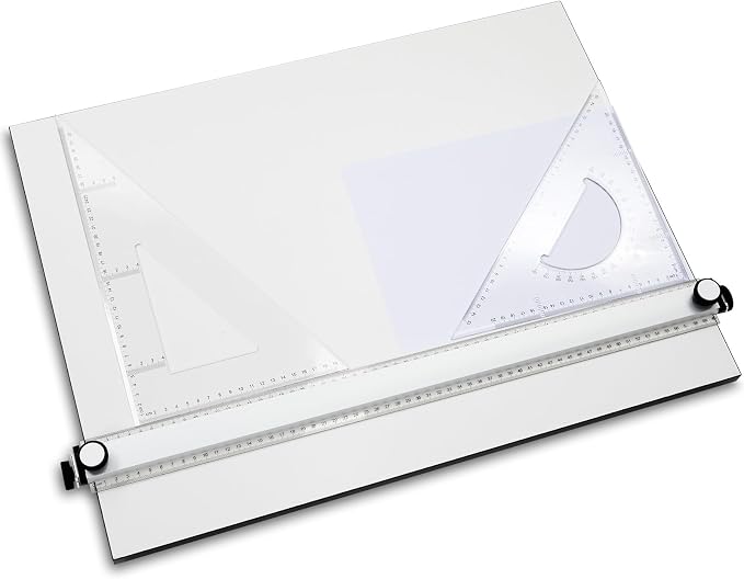 Zonon A2 Portable Drawing Board, Multi-Function Metric Drafting Table Drafting Board with Clear Rule Parallel Motion and Angle Adjustable Measuring System