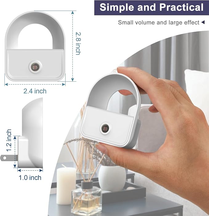 6 Pack Night Light Plug in, LED Nightlights with Smart Dusk to Dawn Nightlight, Plug into Wall Nightlights Suitable for Bedroom, Bathroom, Hallway, Kitchen, Stairs (White)