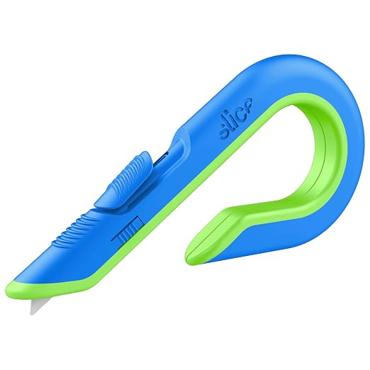 Slice Box Cutter, Heavy Duty Utility Knife, Safe Ceramic Blade Lasting 11x Longer than Metal, Blue, 1 Pack