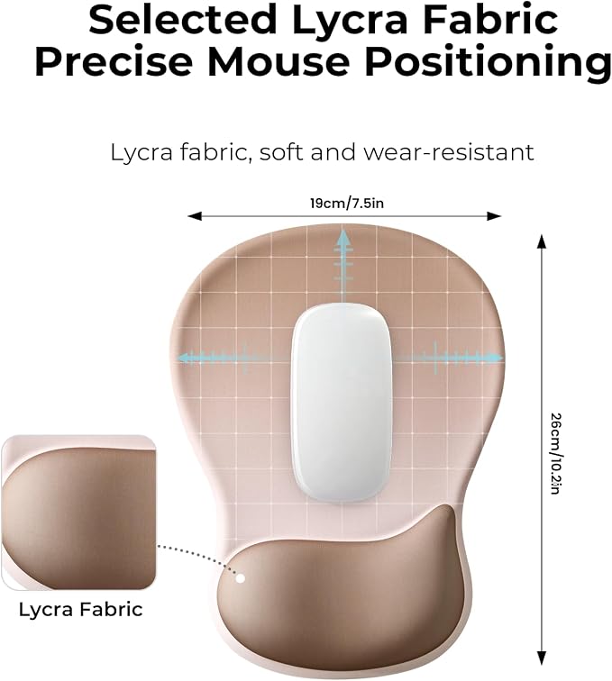 EooCoo Mouse Pad with Gel Wrist Rest, Ergonomic Mousepad Wrist Alignment | Middle Concave Design for Natural Wrist Alignment, Non-Slip Base Mousepad, Carpal Tunnel Relief, Office Desk Accessories