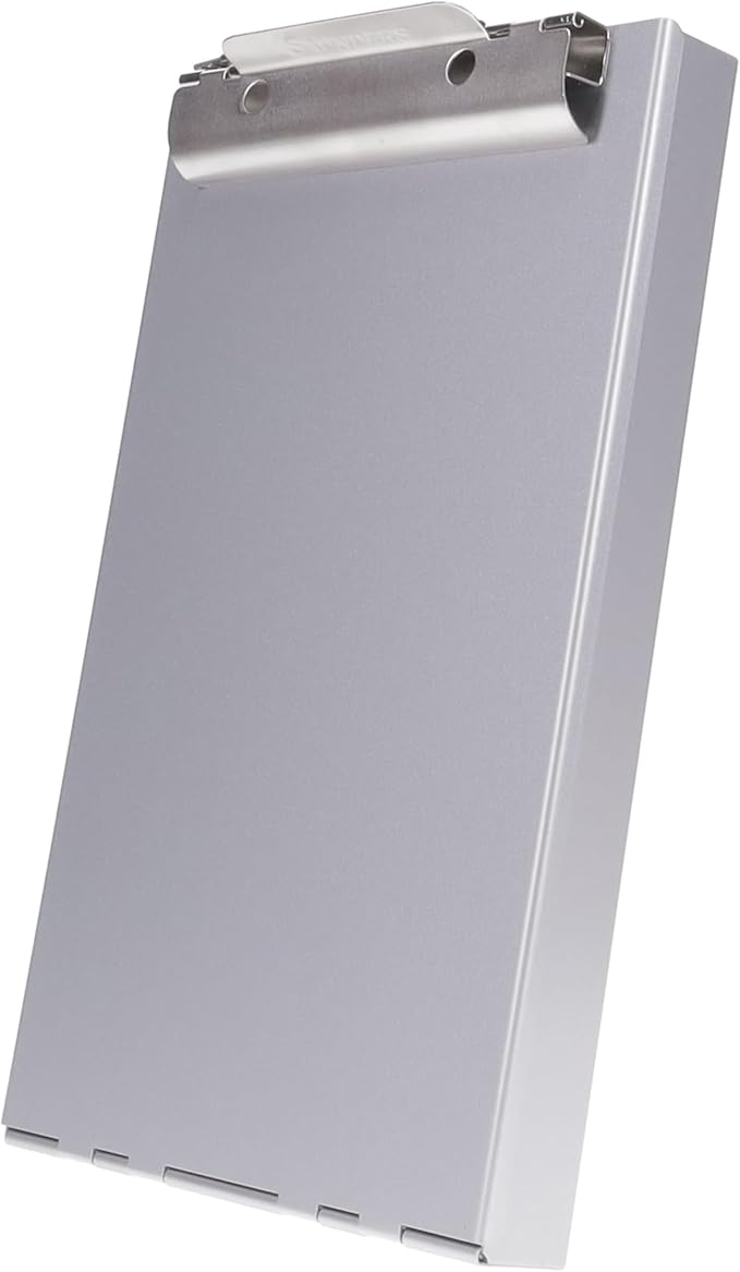 Saunders Recycled Aluminum Memo Size Clipboard with Storage, 6x10 Form Holder, Steel Clip with Self Locking Latch, Heavy Duty Citation Box for Nursing, Police & Truckers, Made in USA