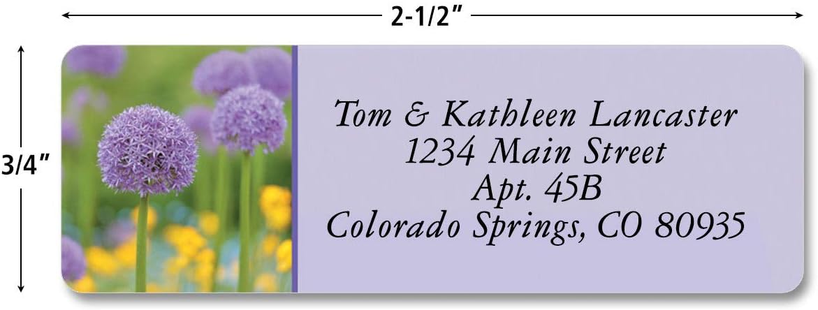 Colorful Images Floral Fantasy Rolled Personalized Return Address Mailing Labels with Dispenser, Customize with Name & Shipping Address, 500 ¾” x 2½” Self Adhesive, Easy Peel Label Roll