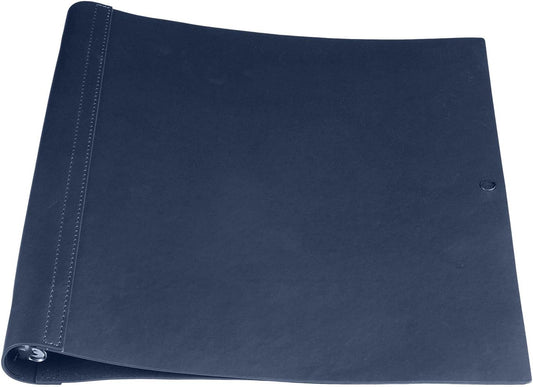 Leather 3 Ring Binder Holds 8.5 x 11 Inch Paper Binder Organizer Vintage Faux Leather Portfolio Folder Planner for Office Home Document Photo Diary Supplies(Navy Blue)