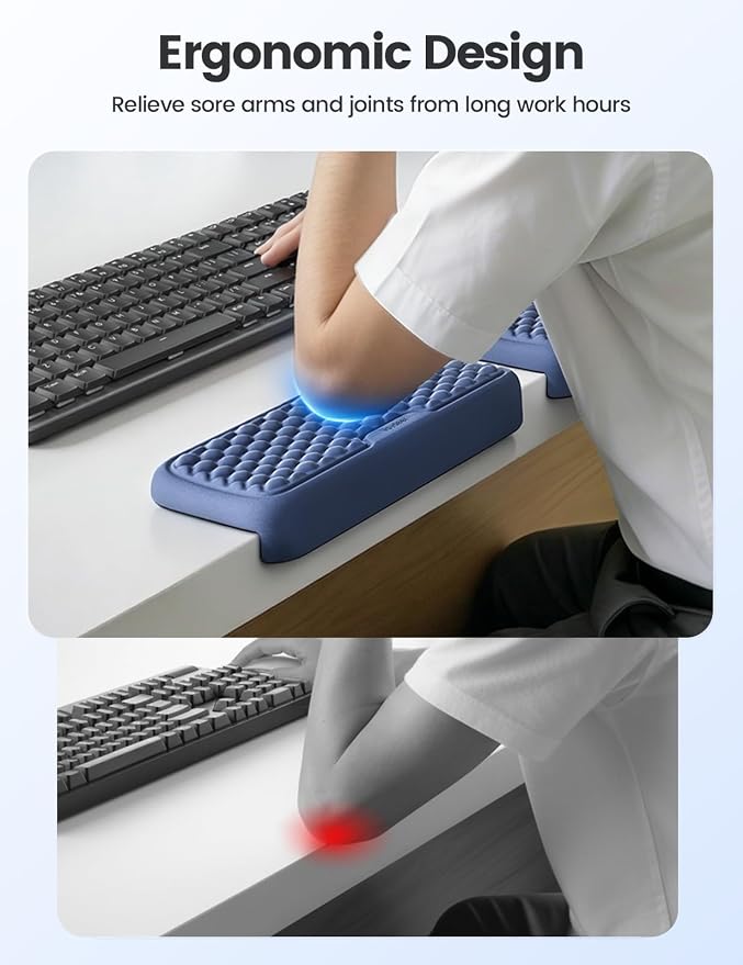 Vaydeer 2Pcs Elbow Pad for Desk, L-Shaped Arm Rest, Ergonomic Elbow Rest | Memory Foam Desk Edge Cushion, Wrist Rest Pad Keyboard Mouse Support for Palm Hand Office Computer Home Gaming Accessories