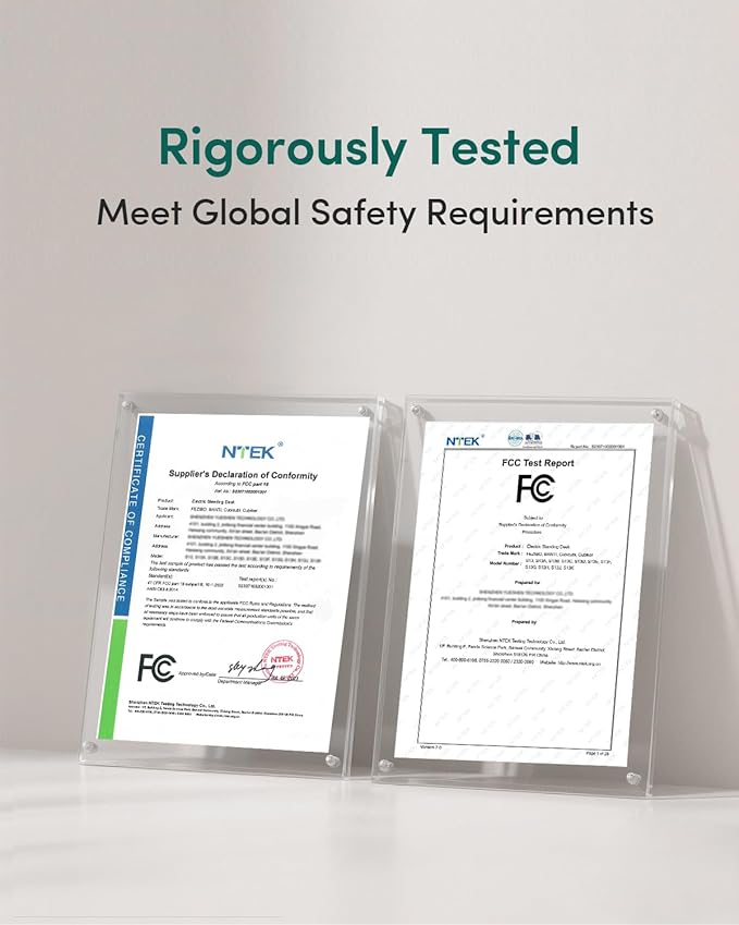 CubiCubi Electric Standing Desk, 55 x 24 Inches Height Adjustable Sit Stand Desk, Ergonomic Home Office Computer Workstation, White