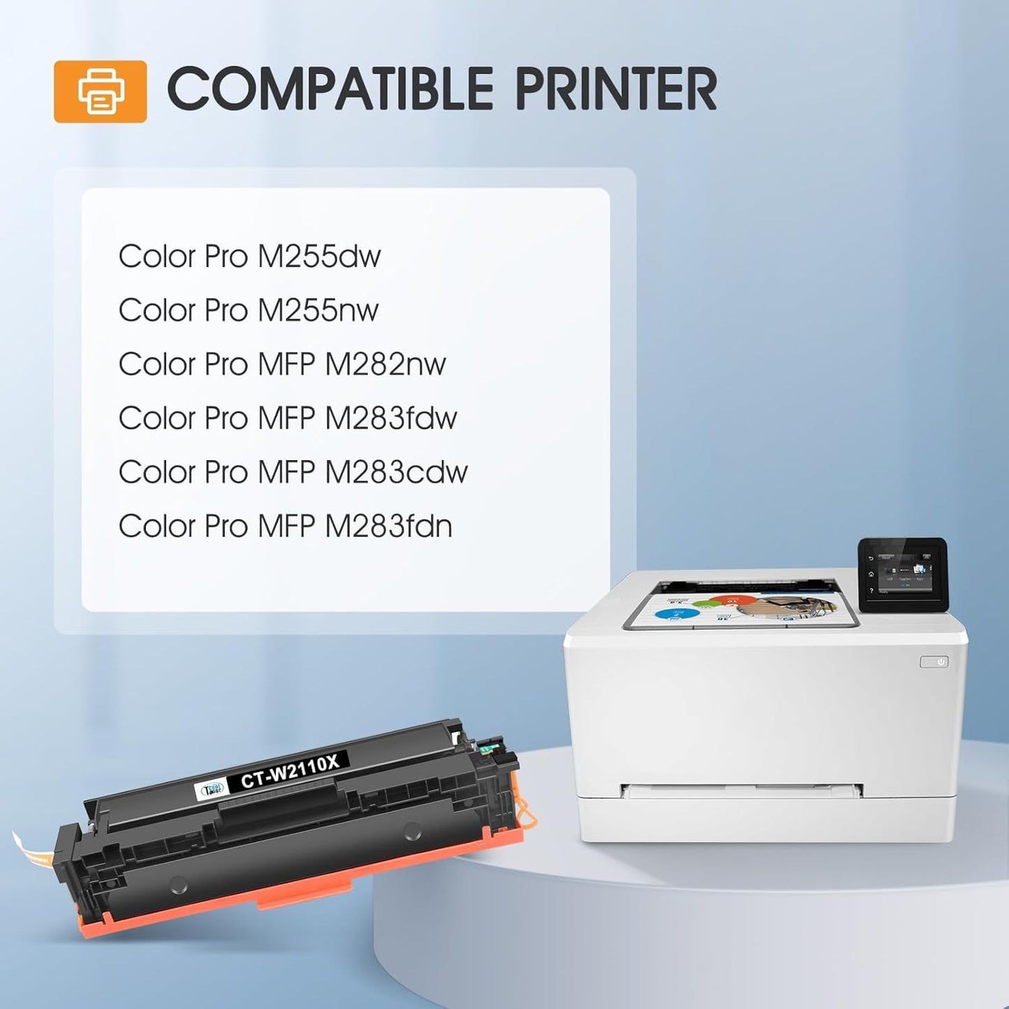 206X 206A Toner Cartridges 4 Pack High Yield M283fdw M255dw Set Compatible Replacement for HP 206X 206A Color Laserjet Pro MFP M283cdw M283 M255 Printer Ink (with Chip) (Black Cyan Yellow Magenta)