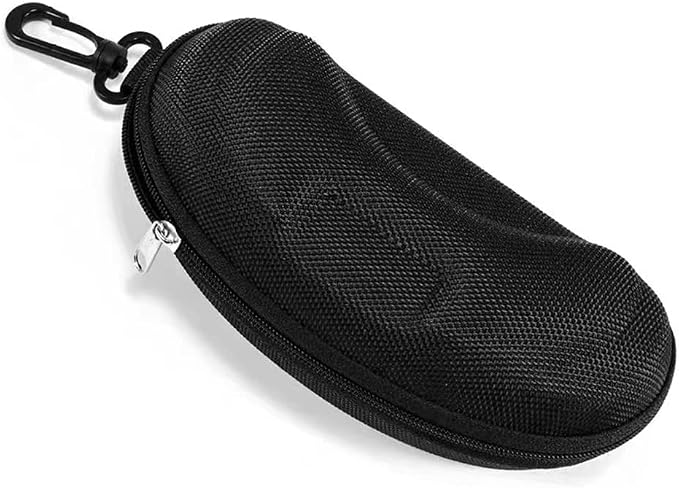 Yamrots 2 Pcs Zipper Hard Sunglasses Cases Portable Travel Eyeglasses Cases with Plastic Hook