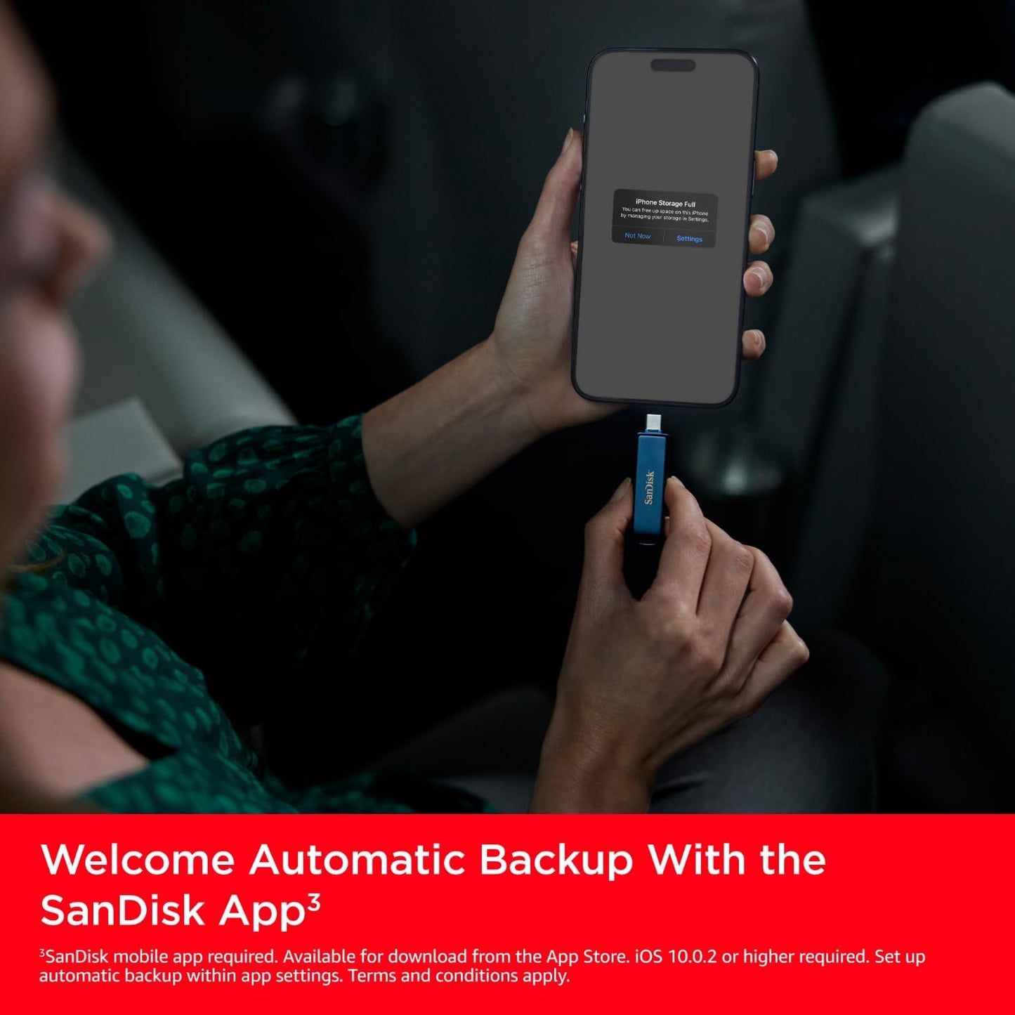 SanDisk 64GB Phone Drive for iPhone - Works with iPhone 15 and Newer (USB-C Connector) and iPhone 14 and Older (Lightning Connector), Metallic Sky - SDIXD0N-064G-GN6NN