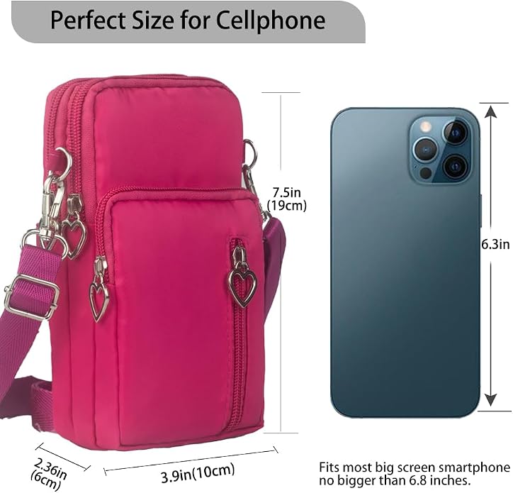 Small Crossbody Bag for Women - Mini Phone Purses with Crossbody Strap and Wallet - Nylon Arm Bag