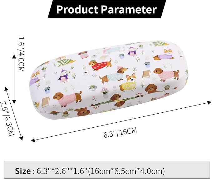 PERFECTSIGHT Hard Shell Eyeglasses Case, Kawaii Protective Glasses Case for Kids, Cute Eyeglass Case for Women Men Girls