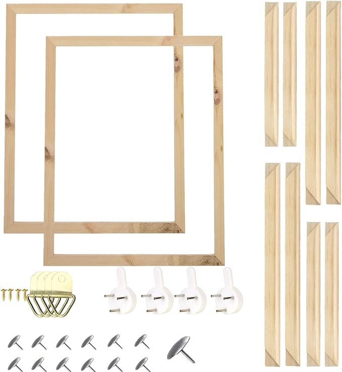 2PCS Wooden Frame DIY Picture Frames Art Suitable for Home Decor Painting Digital Diamond Drawing Paintings, 20 * 25CM Picture Frames for Wall (2PCS-20 * 25CM)