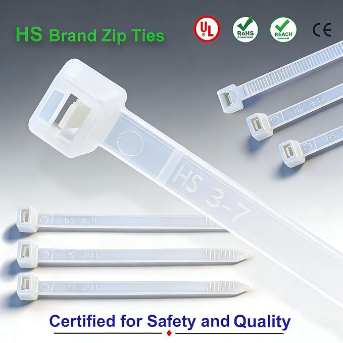 HS Nylon Wire Ties Green Zip Ties 1000 Pieces 18 Lbs Garden Fence Cable Ties 4 Inch,Outdoor Purpose