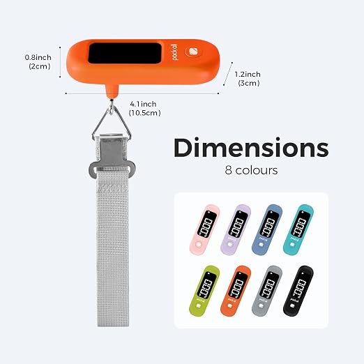 pack all Digital Luggage Scale for Travel, 110Lbs Capacity, 0.1Lb Precision | Handheld, Backlit LCD Display, Lb/Kg/Oz Conversion, Tare Function, Battery Included, Orange