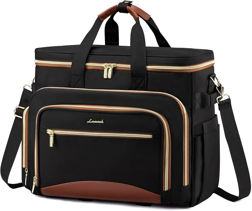 LOVEVOOK Rolling Teacher Bag, Laptop Tote with Detachable Dolly | Fits 17.3 Inch Laptop, Detachable Dolly, Large Rolling Tote Bag for Teacher Office Work Nurse, Adjustable Handle