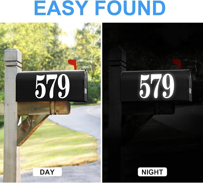 Kattykitty White Mailbox Numbers for outside, Vinyl Waterproof Mailbox Number Stickers, Address Numbers for House, House Numbers for Outside(4 inch, 5 sets)
