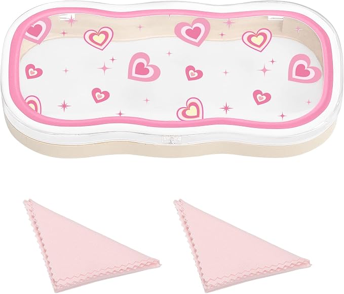 MoKo Glasses Case Hard Shell, Cute Eyeglass Case for Reading Glasses, Clear Eyeglasses Case for Women Girls