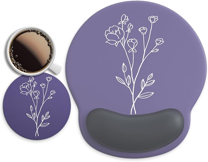 Ergonomic Mouse Pad with Wrist Rest Support,Gel Mouse Pads for Desk | Big Mousepad With Coaster Non-slip & Pain Relief for Computer, Home&Office Desk Decor