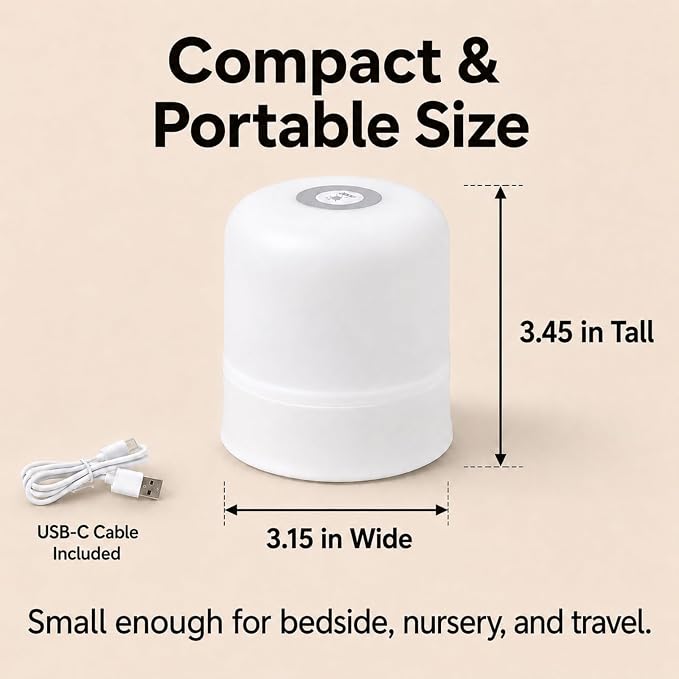 Portable Baby Night Light, 3 Color Egg Lights for Nursery, 2400mAh, Small Rechargeable LED Lamp, Dimmable Touch Nightlight for Newborn, Kids, Adults